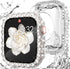 WINGLE 2 in 1 Waterproof Bling Case for Apple Watch 40mm Screen Protector SE (2nd/3rd Gen) Series 6 5 4, Lace Edge Diamond Face Cover Full Glitter...