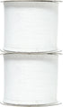 White Burlap Ribbon 3 Inch 2 Rolls 20 Yards Unwired Rustic Jute Ribbon for Crafts, Mason Jars, Weddings, Party Decoration; by Mandala Crafts...