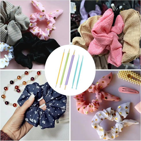 3pcs Quick Turn Fabric Set, 3 Sizes Quick Turn Fabric Tube Turners with 2 Needle Threaders, Tube Turner Sewing Tool for Crafts DIY Handmade Knitti...