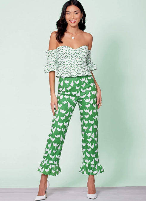 McCall's Patterns McCall's Women's Pants, Crop Tank, Shoulder Top, Sizes 6-14 Sewing Pattern, White...