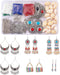 WEWAYSMILE 1 Box DIY 6 Pairs Earring Making Kit, Bohemian Feather Dream Catcher Earring Making Starter Kit with Enamel Charm Pendant, Earring Hook...