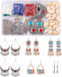 WEWAYSMILE 1 Box DIY 6 Pairs Earring Making Kit, Bohemian Feather Dream Catcher Earring Making Starter Kit with Enamel Charm Pendant, Earring Hook...