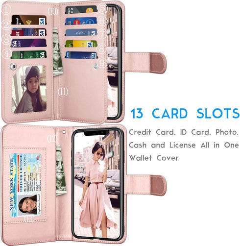 Tekcoo Wallet Case for iPhone 11 Pro Max (6.5 inch) 2019 Luxury ID Credit Card Slots Holder Carrying Pouch Folio Flip PU Leather Cover [Detachable...