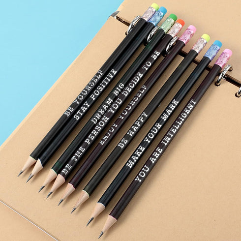 100 Pcs Inspirational Pencils Color Changing Pencils Bulk Motivational Pencils with Eraser HB Wooden Pencils for Kids Students Classroom Back to S...