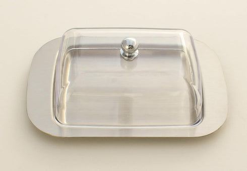 Zoie + Chloe Stainless Steel Butter Dish with Easy to Hold Lid...