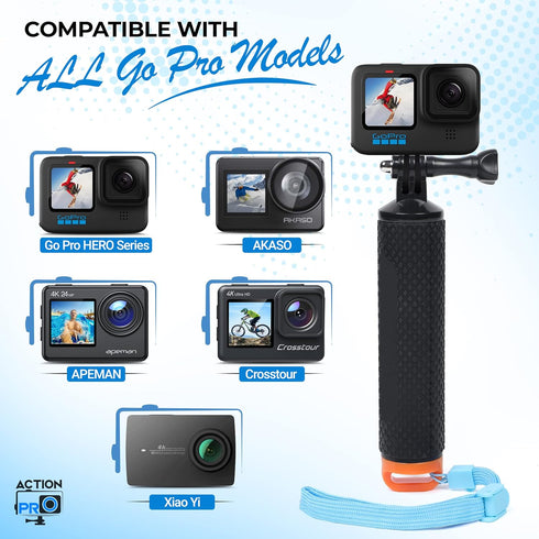 Floating Hand Grip for GoPro Hero | Waterproof Monopod Handle for GoPro Action Cameras | Underwater Diving Stick Accessory for Water Sports Camera...