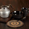 VHC Brands Espresso Trivet Hot Pad for Pots Pans, Brown Black Tan, Jute Blend, Round Circle, 8 Inches...