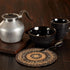 VHC Brands Espresso Trivet Hot Pad for Pots Pans, Brown Black Tan, Jute Blend, Round Circle, 8 Inches...