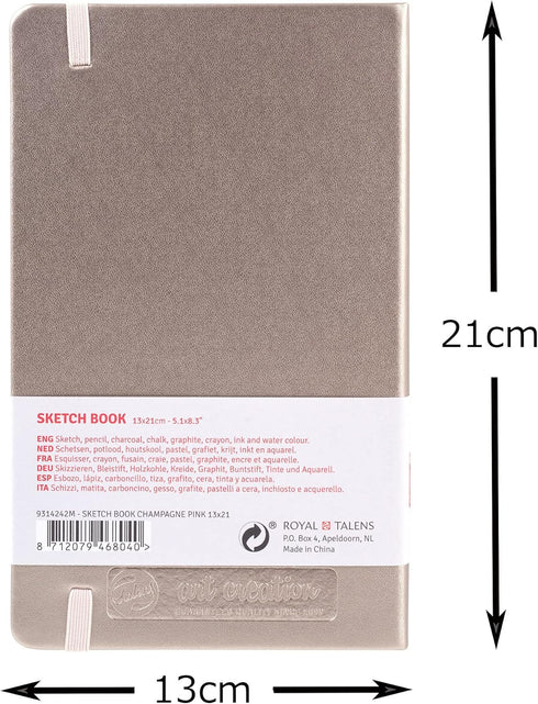 Talens Art Creation T9314-242M 454488 Talens Art Creation Sketchbook, Drawing Notebook, 5.1 x 8.3 inches (13 x 21 cm), Pink Champagne, Thickness 5...