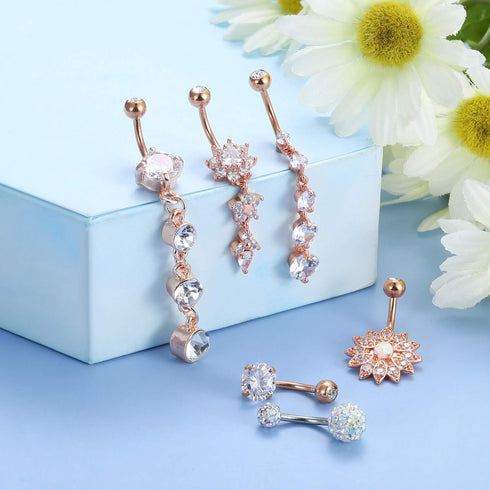 JOERICA Nipple Rings Belly Button Rings for Women 14G Stainless Steel Nipplerings Belly Navel Piercing Jewelry...