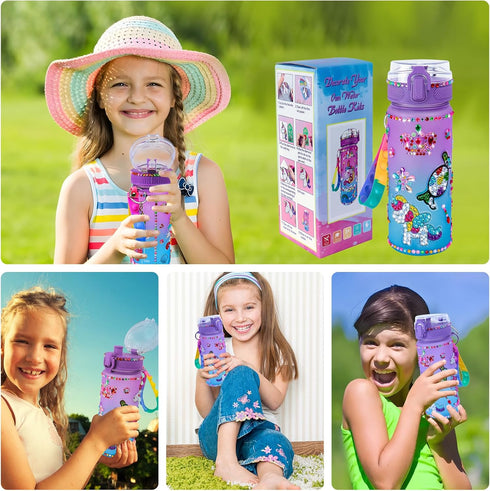 FOCone Decorate Your Own Water Bottle Kits for Girls - Fun Arts & Crafts Gift Toys for Ages 4-6-8-10, Birthday Gift Present for Budding Artists (U...