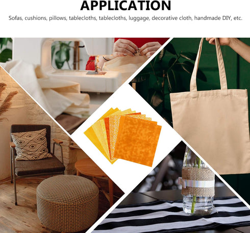 10pcs Yellow Patchwork Group Patchwork Quilt Cloth Christmas Sewing Fabric Fat Quarter Bundles Fabric Squares for Sewing Quilted Fabric Patchwork ...