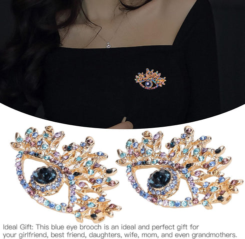 Pssopp 2Pcs Brooches for Women, Premium Alloy Blue Evil Eye Brooch for Wedding Party Christmas Decoration Gifts...