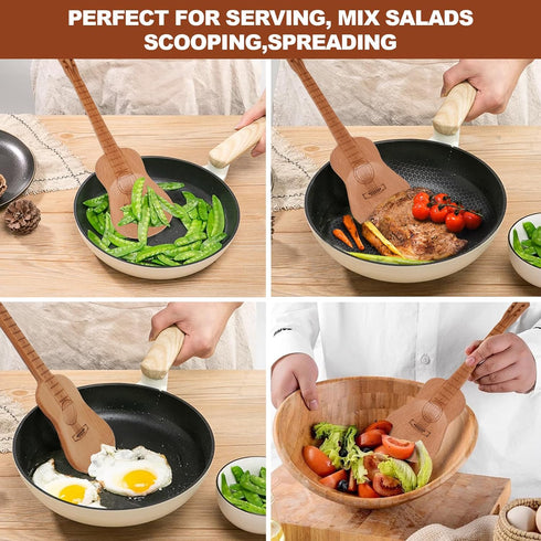 Guitar Shape Rockin Wooden Novelty Spatula Salad Server 10.5-inch for Flipping Cooking Gift for Music Enthusiasts (Acoustic Guitar)...