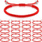 Jadive 20 Pcs Red Bracelet Protection Good Luck Red Cord Bracelet Red String of Fate Bracelet Adjustable Knot Kabbalah Rope Bracelet Matching Brai...