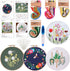 FEPITO 4 Sets Embroidery Starter Kit with Pattern and Instructions Cross Stitch Kit Includes 4Pcs Embroidery Clothes with Floral Pattern, 2 Pcs Em...