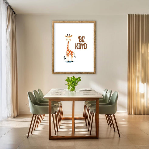 Posterizer 1 pcs-be kind-cute giraffe quote-Kids Room Art-Motivational & Inspirational Art-Gift for Daughter, Son, Kids-decor for nursery toddlers...