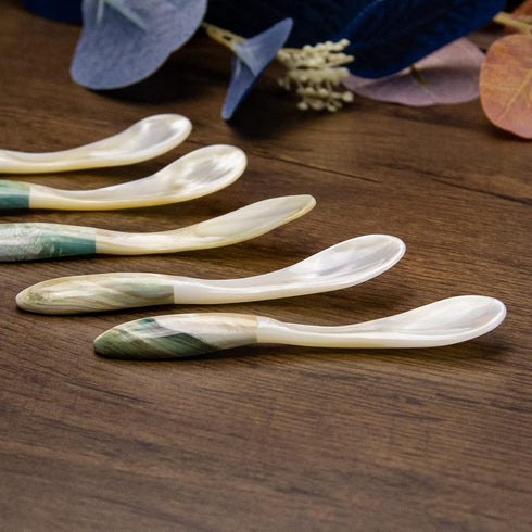 DUEBEL Mother of Pearl Caviar Spoons, 4' Luxury Handmade Spoons for Caviar/Shrimp/Egg/Icecream Serving (5pcs)...