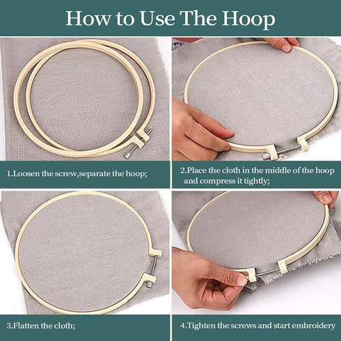 ZOCONE 4 Set Embroidery Kit for Beginners, Embroidery Starter Kit with Pattern and Instruction, Cross Stitch Kits Include Embroidery Hoop and Comp...