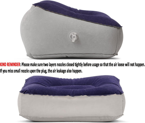 STYDDI Inflatable Foot Rest Pillow, 2 Pack Portable Inflatable Leg Rest Pillow, Travel Footrest Pillow for Airplane, Train, Car, Home, Office (Gre...