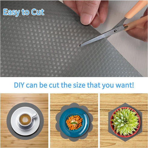 Bloss Plastic Shelf and Drawer Liner, Non Adhesive Shelf Liner for Cabinets, Storage, Kitchen, Desks, Decor Cupboard Liner(Grey, 17.7"×59")...