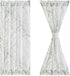 FMFUNCTEX Sheer French Door Curtains 40 Inches Long Green White Semi-Sheer Patio Half Door Panel Branch Tree Print Curtains for Glass Door with 1 ...