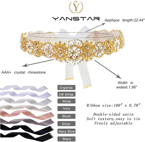 Bridal Belt for Women Dress,Wedding Dress Belt for Bride Crystal Rhinestone Sash Wedding Belt...
