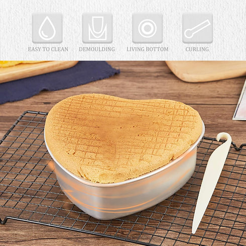 Zerodeko 1PC Heart Shape Cake Pan with Removable Bottom, Cheesecake Pan Chiffon Cake Mold Non-stick Baking Mould Bakeware for Home Oven Wedding Pa...
