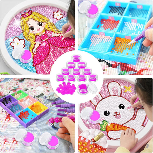 10 Pack Diamond Painting Wax Storage Container Case with Glue Clay Diamond Art Glue for Diamond Painting Accessories Cross Stitch Drilling Mud, 30...