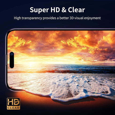 Fotbor 2 Pack Privacy Screen Protector for iPhone 14 Pro Max, Anti Spy Private Full Coverage Film, Shockproof Anti-Scratch 9H Tempered Glass for i...