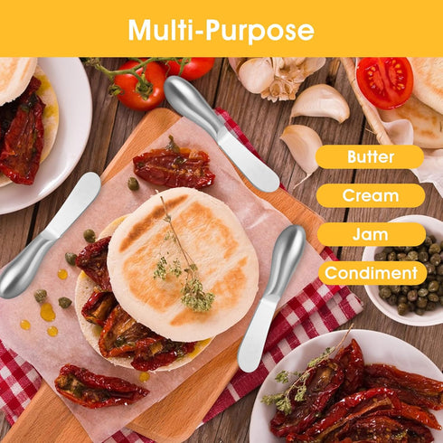 2 Pcs Butter Knife Little Cheese Spreader Knives Stainless Steel Spreader Knife Set Cocktail Knives for Condiments Cheese Charcuterie Board Jam Pa...