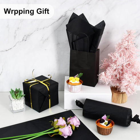 BEISHIDA 100 Sheets Black Tissue Paper,Black Wrapping Paper,Tissue Paper for Gift Bags,14"x20"Gift Wrap Tissue Paper Bulk for DIY Crafts Gift Wrap...