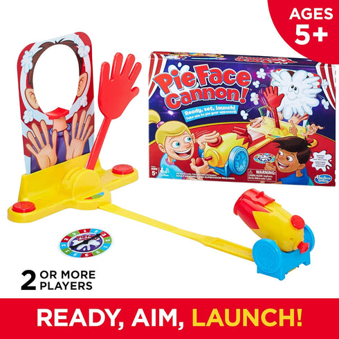 Hasbro Gaming Pie Face Cannon Game Whipped Cream Family Board Game Kids Ages 5 and Up...