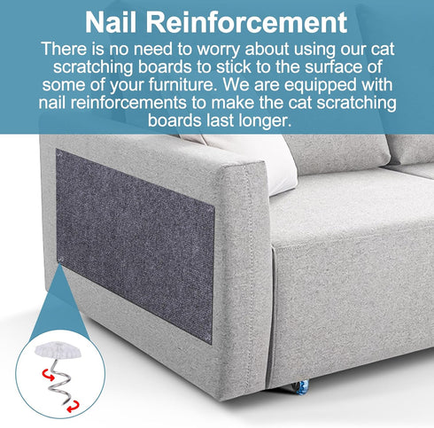 Palksky Climbing Cat Scratcher Mat, 3PCS 23.6"X11.8" Trimmable Self-Adhesive Cat Scratching Board, DIY Cat Scratching Pads for Couch Furniture Wal...