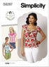 Simplicity Misses' Sweetheart Neckline Loose Fitting Blouse Packet, Code 9287 Sewing Pattern, Sizes 12-20, White...