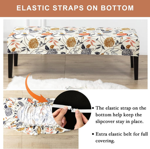Eco-Ancheng Chair Cover Dining Bench Cover Removable Bench Slipcover Dining Chair Covers Stretch Bench Seat Furniture Protector Dining Chair Slipc...