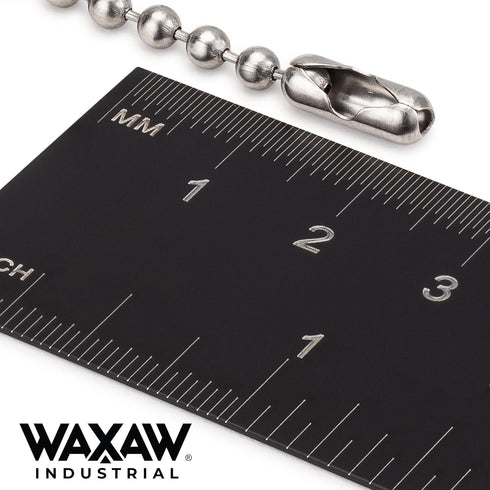 4.5” Beaded Ball Keychains (100 Pack) Stainless Steel (SS) Bead Size #6 Tag Chains USA Made...