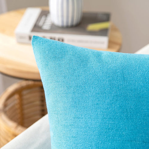 MIULEE Pack of 2 Outdoor Throw Pillow Covers Waterproof Decorative Soft Pillowcases Linen Farmhouse Square Cushion Shams for Patio Balcony Couch G...