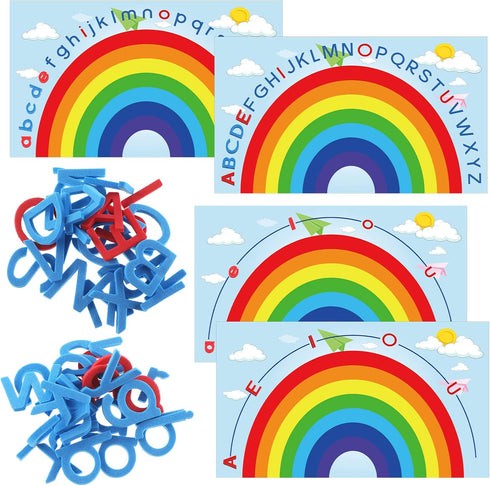 Double Sided Rainbow Play Alphabet Arch Mats Colorful Foam Letters ABC Educational Alphabet for Alphabet Recognition Activity Baby Toddlers Kids (...