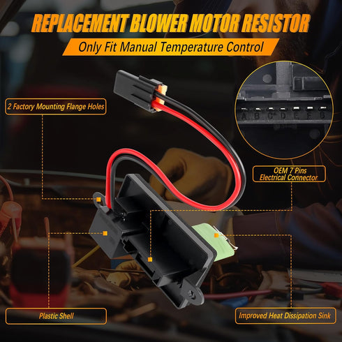89019089 HVAC Blower Motor Fan Resistor Compatible with 1999-2006 Chevy Silverado GMC Sierra 1500 2500 3500, 2000-2002 GMC Yukon (2 Holes Mounting...