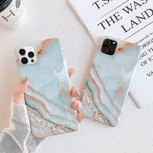 J.west Case Compatiable with iPhone 13 Pro Max 6.7 inch,Unique Grey Marble Print Pattern Agate Slice Stone Design Soft TPU Slim Fit Protective Pho...