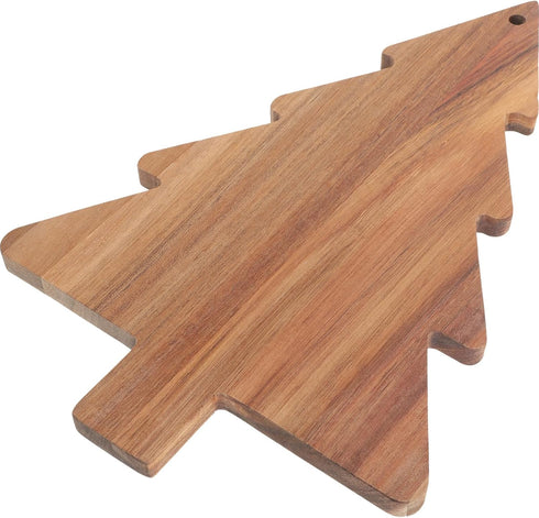 Amosfun Christmas Tree Cutting Board Acacia Kitchen Cutting Chopping Board Wooden Serving Tray Plate Cheese Platter Wine Holder Charcuterie Board ...