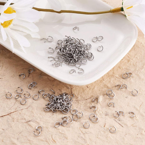 Craftdady 1000Pcs Stainless Steel Open Jump Rings 5mm Round 0.8mm Thick Tiny Connector Rings for Jewelry Making...