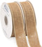 Ribbli 2 Rolls Jute Burlap Wired Ribbon,1-1/2 Inch Total 20 Yard,Natural Beige Wired Ribbon for Crafts Gift Wrapping Wreaths Tree Decoration Outdo...