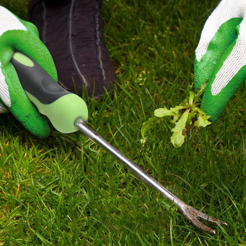 Weed Puller Tool Hand Weeder Dandelion Weeder Tool with Ergonomic Handle, Stainless Steel Manual Weed Puller Bend...