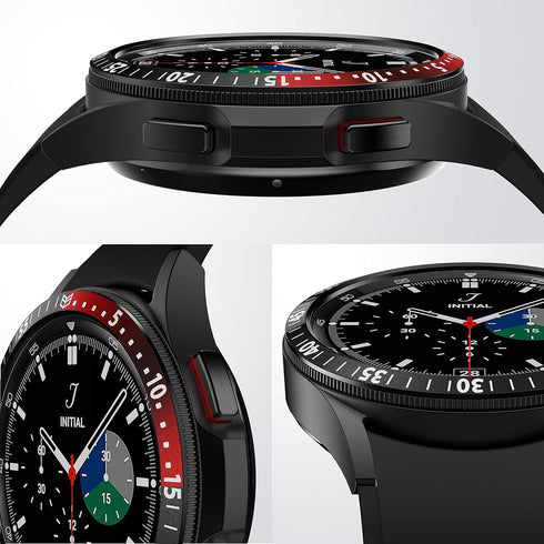 Bezels Compatible Galaxy Watch 3 45mm Bezel, Aluminum Metal Bezel Case Adhesive Cover Anti Scratch Protection Cover for Galaxy Watch 4 Classic 46m...