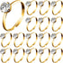 Whaline 72Pcs Gold Bridal Shower Diamond Rings, Adjustable Engagement Rings for Wedding Table Decorations, Bridal Shower Game and Party Favors...
