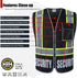 Retro-Reflection Security Safety Vests Heavy Duty Black Mesh with 5 Pockets and Front Zipper Meet ANSI/ISEA 107-2015 (Black-22, Medium)...