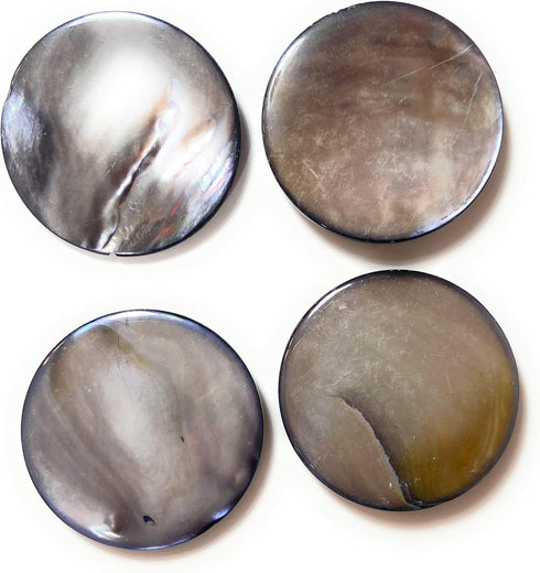 4 Large Premium Grey Buttons Mother of Pearl - 1-1/8'' Ocean Pearl Buttons Set- Suits, Dresses Etcses...