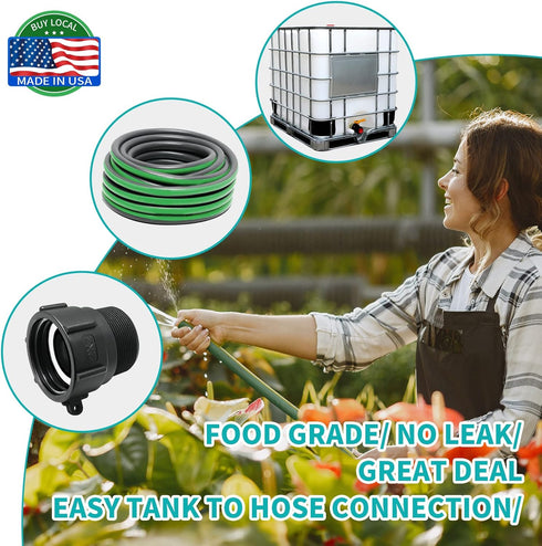 275 330 Gallon IBC Tote Adapter 2" Female Buttress Coarse Thread x 2" Male NPT Pipe Thread IBC Tote Connector Food Grade Water Tank Adapter (2)...